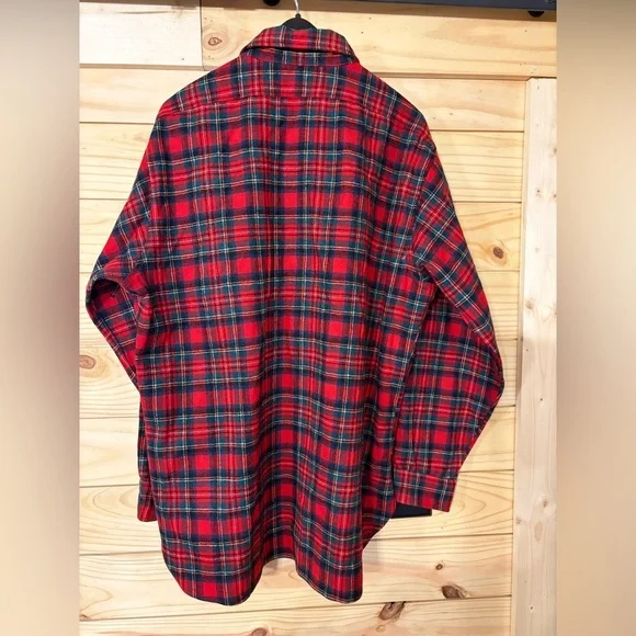 Vintage Pendleton Prince Charles Edward Stewart Tartan Plaid Virgin Wool Shirt - Picture 8 of 10